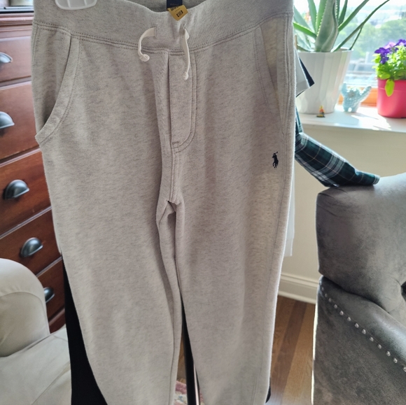 POLO RALPH LAUREN FLEECE SWEATPANTS BOYS OATMEAL SIZE S (8) - Picture 6 of 8